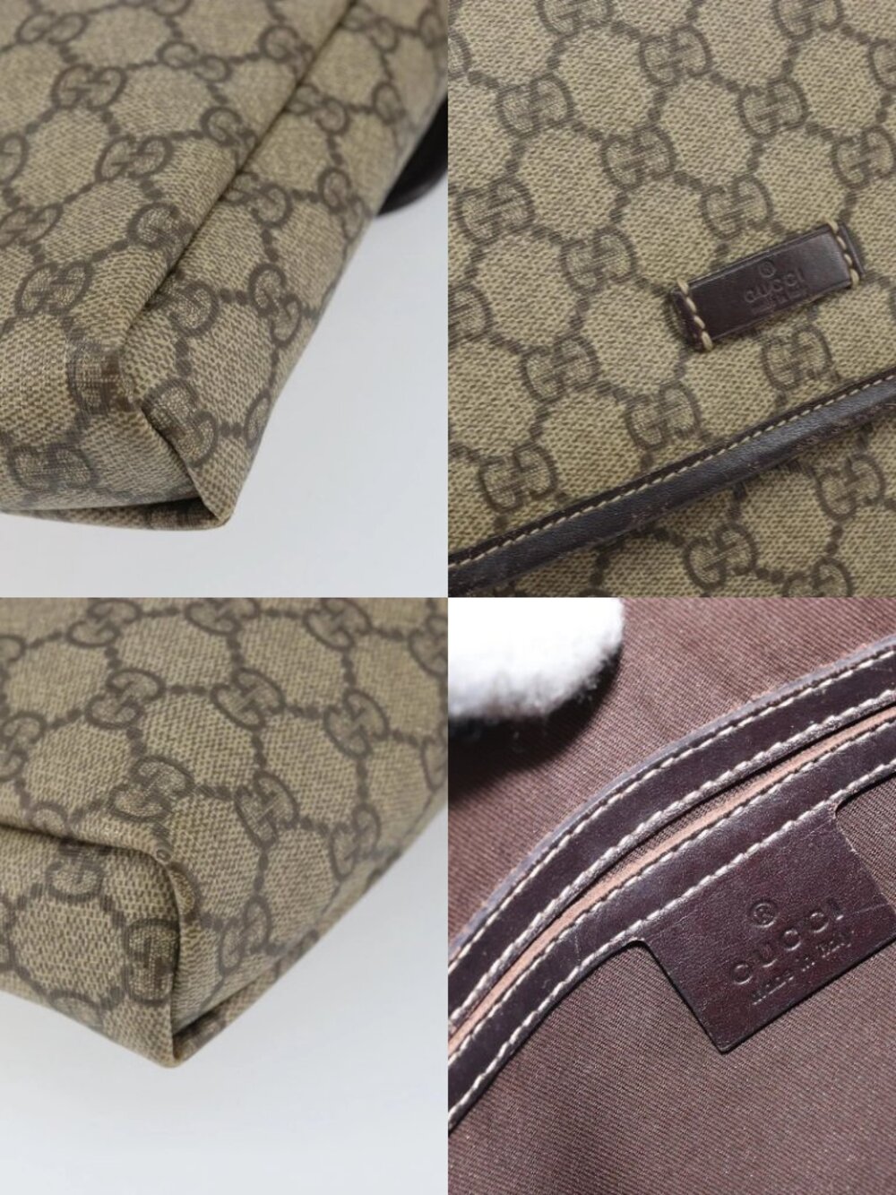 GUCCI GG Supreme Shoulder Bag PVC Beige Gold 223666 Auth 170370 - Picture 15 of 16